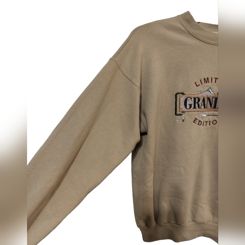 1758) Vintage 90's Tan Grandpa Sweatshirt Size Large - Picture 2 of 7